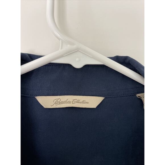 Paradise Collection Men's Shirt, Tropical Themed, Rayon Blend, Navy XL - Picture 3 of 6